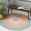 Alfombra redonda 5ft braided aguamarina y rosa lavable