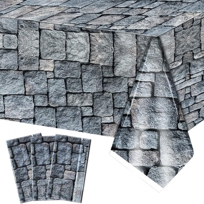 3 Pack Manteles Adoquines Estampado Piedra Cubierta Mesa