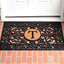 Felpudo goma con monograma letra T 2x3ft