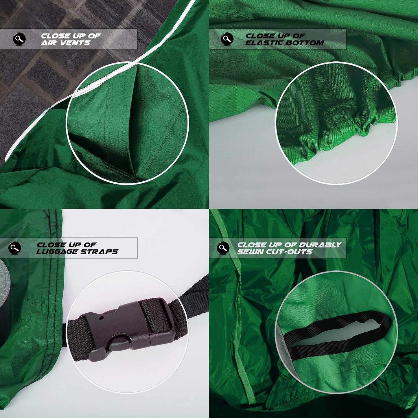 Fundas motocicleta poliéster impermeable L Hunter Green