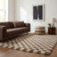 Alfombra cuadros beige/marrón 8x10x12ft resistente tráfico