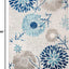 Alfombra exterior lavable 5'3x7'6 gris y azul patio