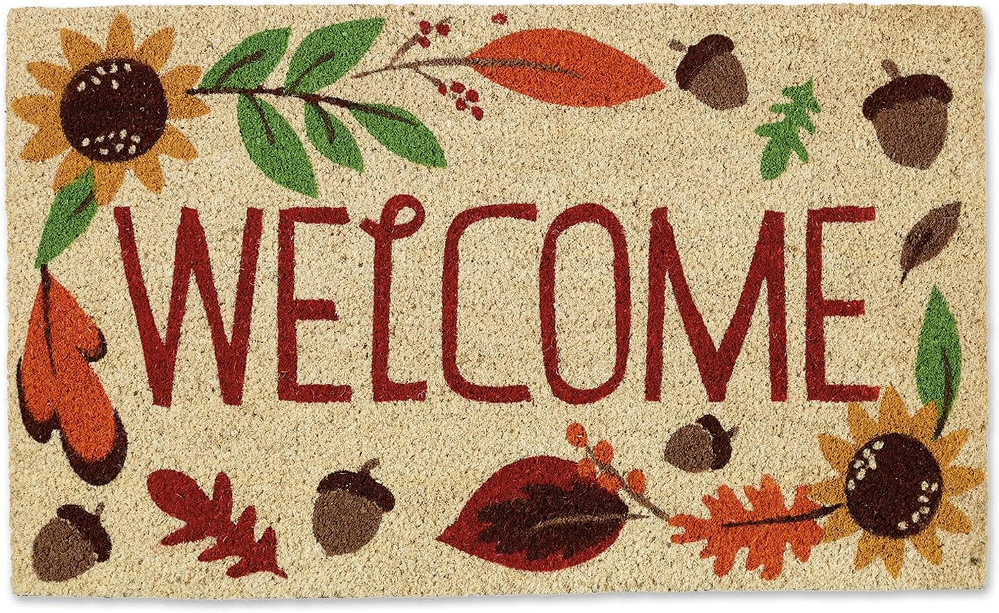 Felpudo bienvenida otoño fibra coco 17x29"