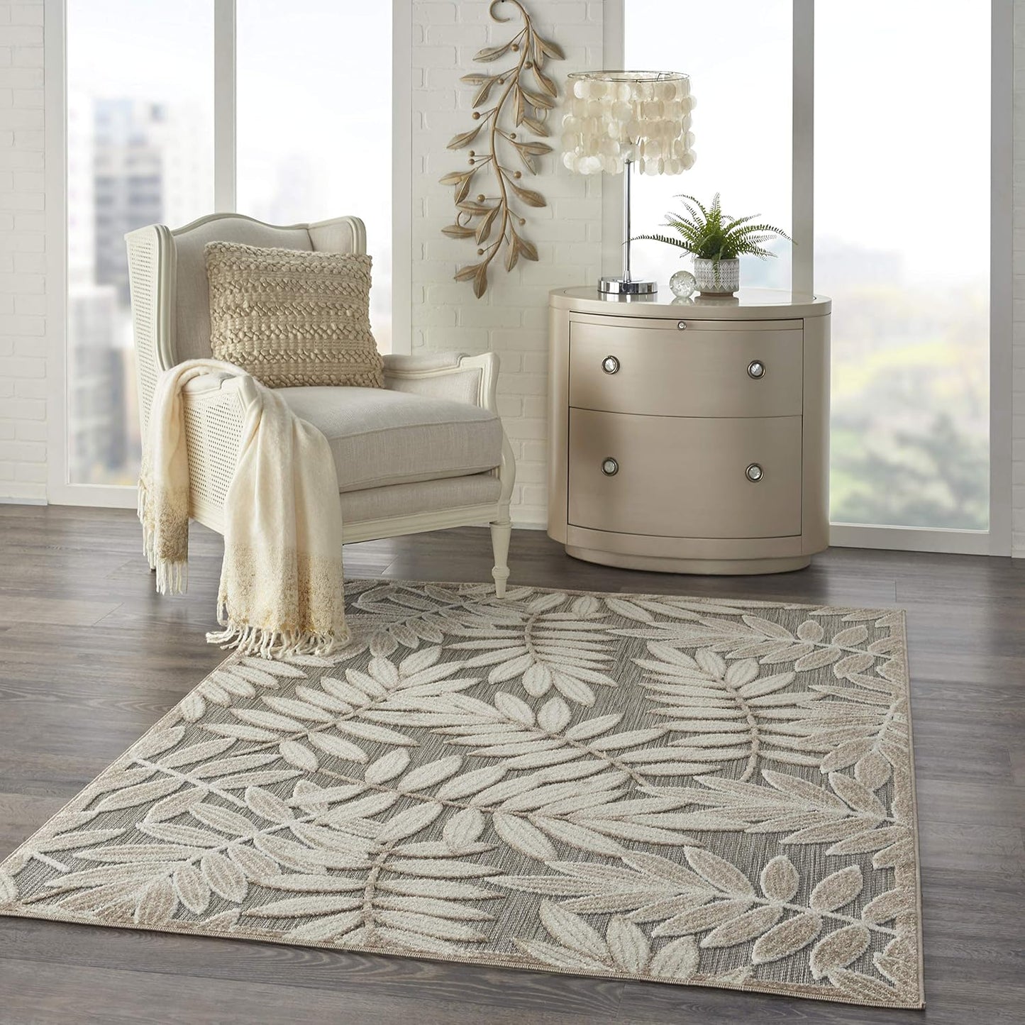 Alfombra interiores exteriores color gris