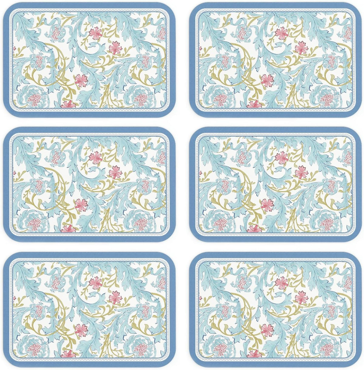 6 Manteles PVC con flores 12x17pulg para comedor y cocina