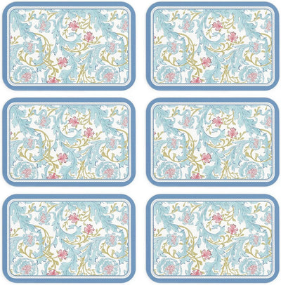6 Manteles PVC con flores 12x17pulg para comedor y cocina