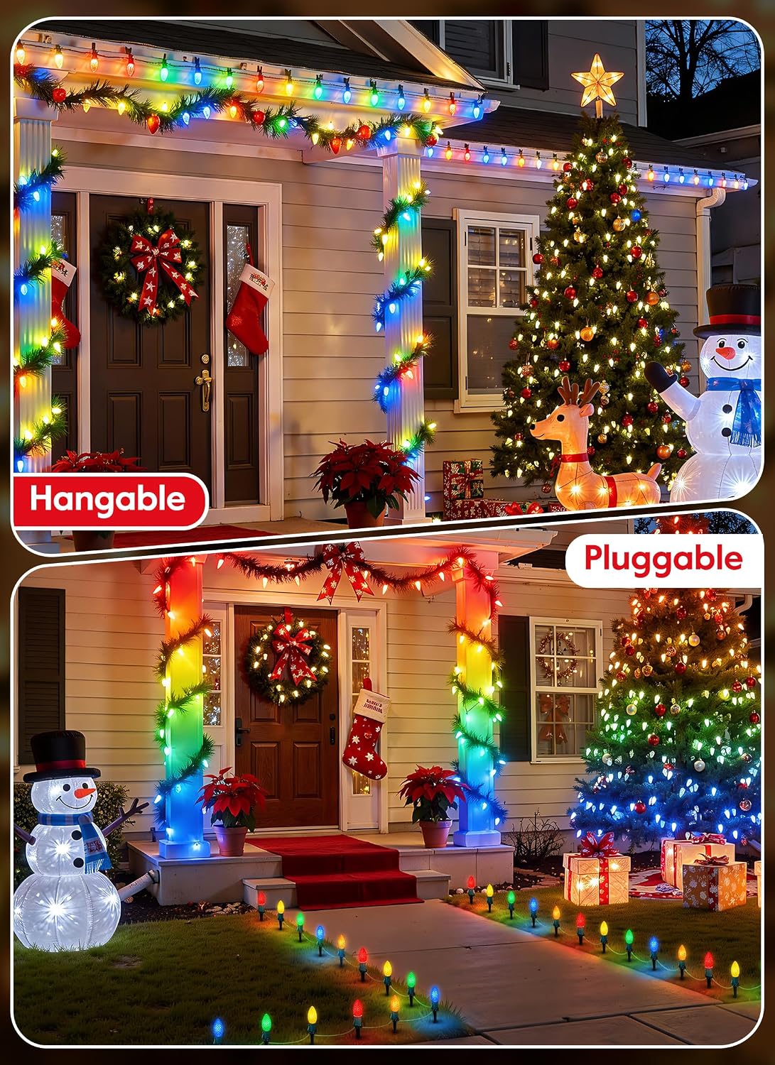 Luces Navidad C9 exterior 25.7ft fresa 20 LED multicolor