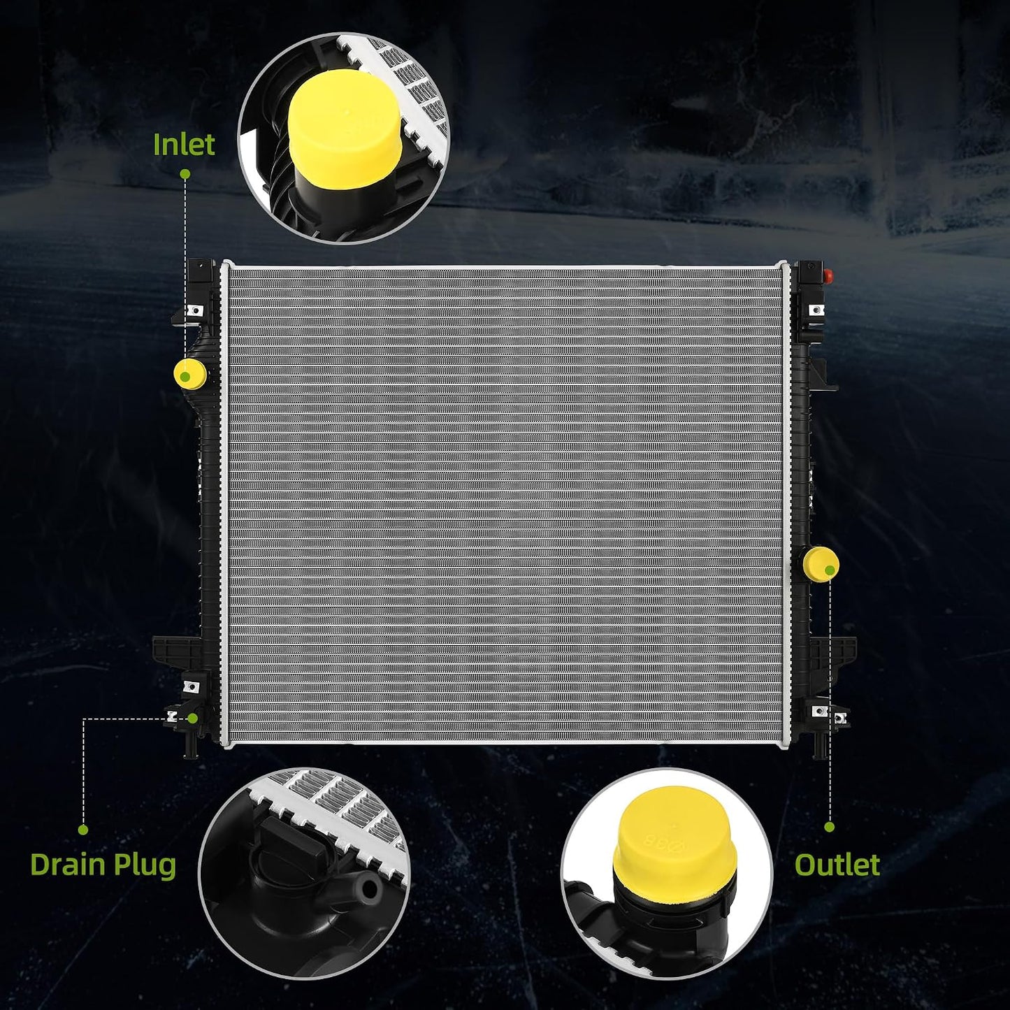 Radiador comp Ford Edge 15-18 Lincoln Nautilus 19-23