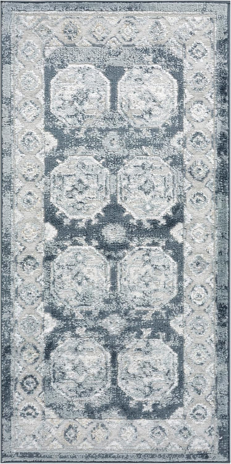 Alfombra gris azul marino 2x4ft para dormitorio y sala