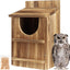 Casa búho cedro carbonizado 14.5x9x7.5pulg resistente