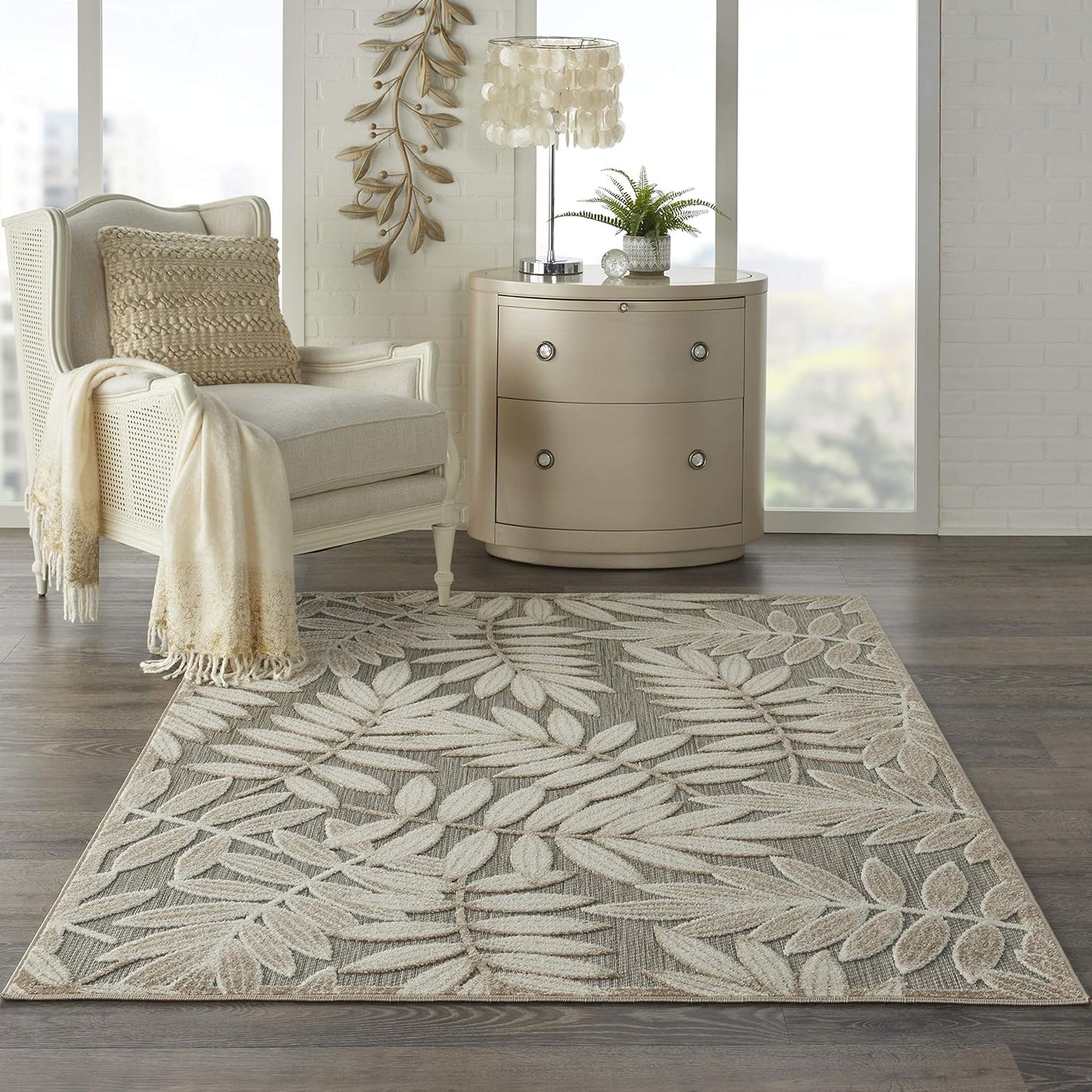 Alfombra interiores exteriores color gris