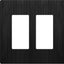 Placa decorativa interruptor 2 segmentos 4.88x4.92pulg UL negro