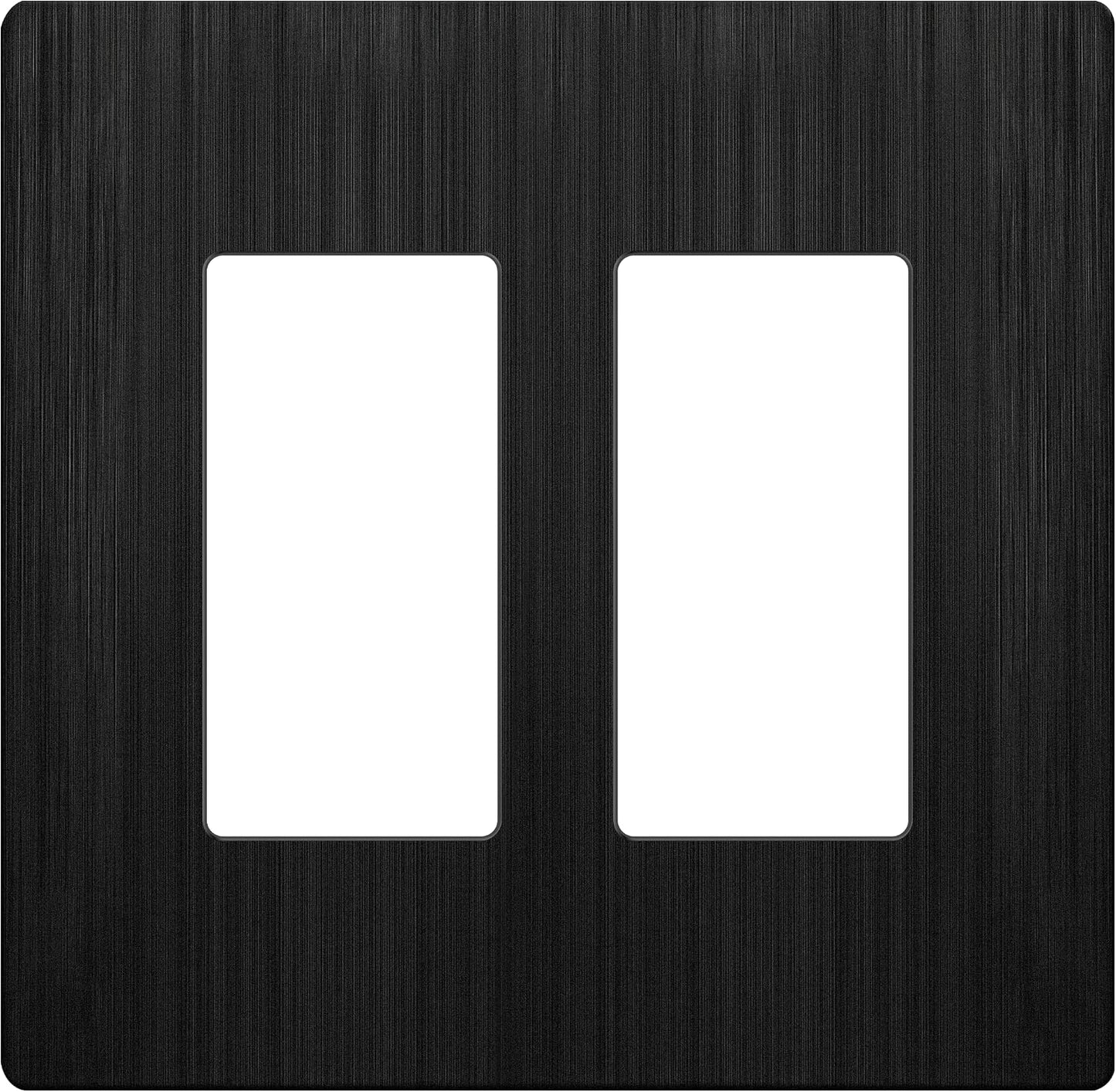 Placa decorativa interruptor 2 segmentos 4.88x4.92pulg UL negro