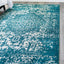 Alfombra área medallón 9x12pulg rectangular turquesa/marfil