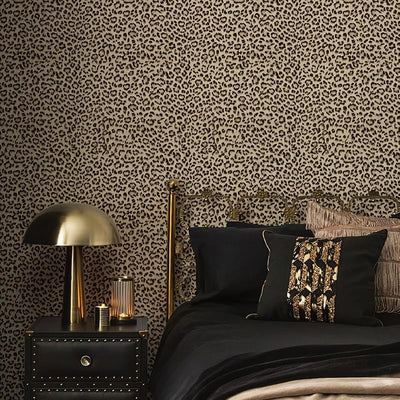 Papel pintado autoadhesivo texturizado leopardo amarillo