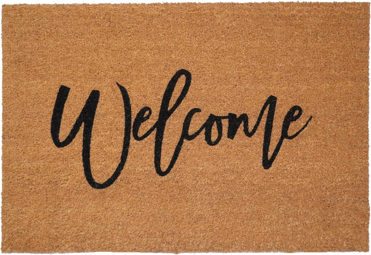 Felpudo bienvenida Cursive 24x36" bronceado/negro