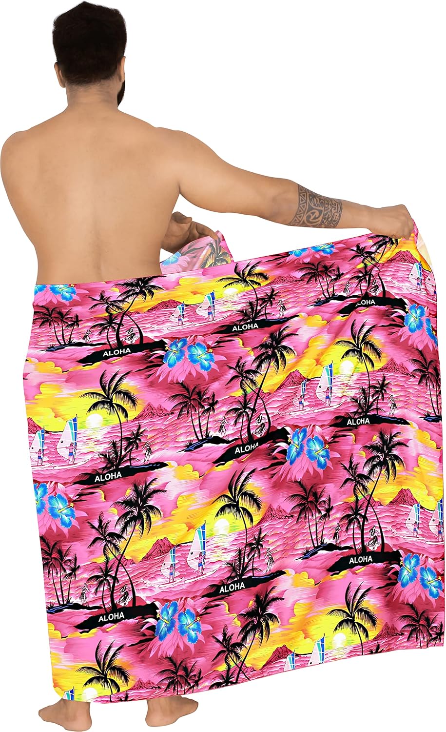 Pareo de Baño para Hombre Aloha Wraps de Algodón Ajustable