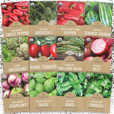 Pack 12 semillas jardín italiano orgánico albahaca