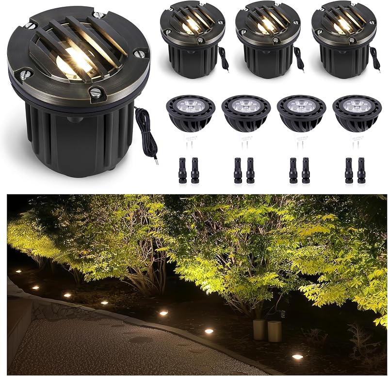 Luces suelo 12V LED reemplazables bronce antiguo