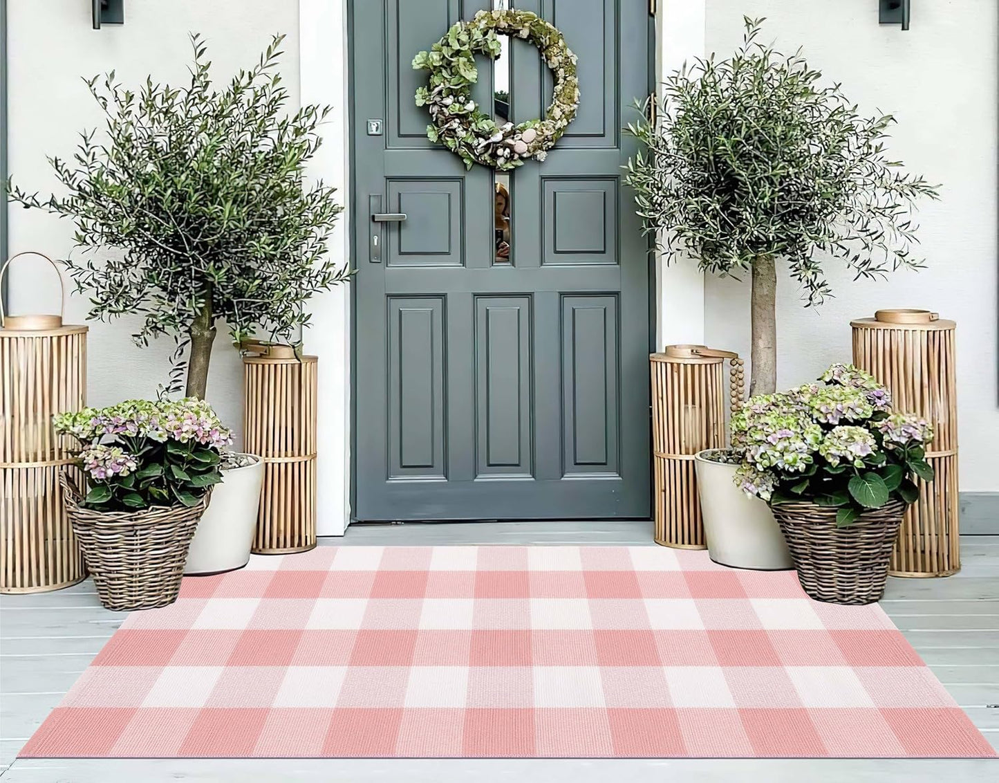 Alfombra porche frontal cuadros buffalo plaid 2x4.3ft