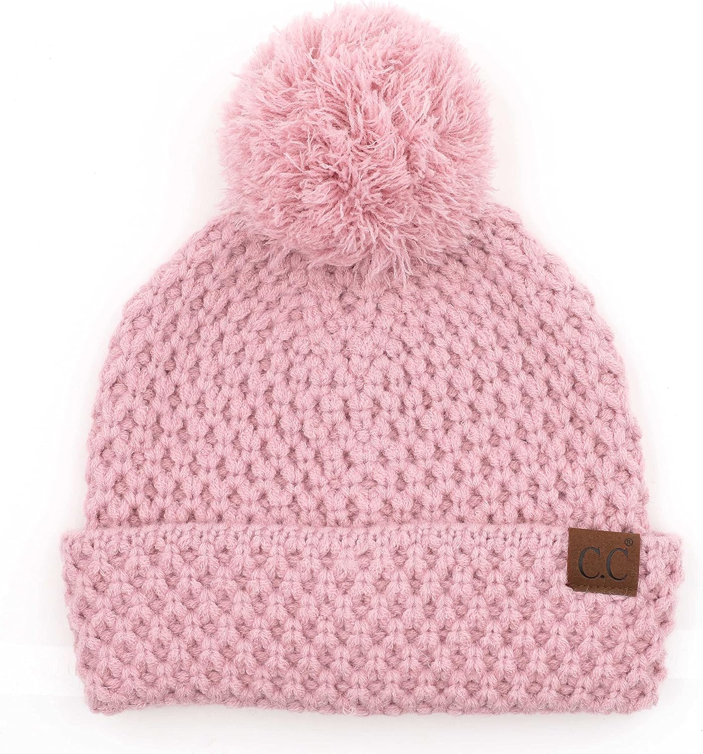 Gorro con pompón mujer diseño semilla invierno