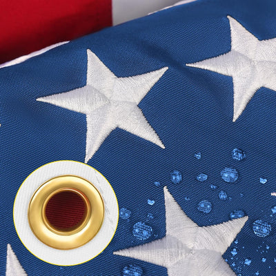 Bandera EE.UU. 3x5 resistente estrellas bordadas ojales latón