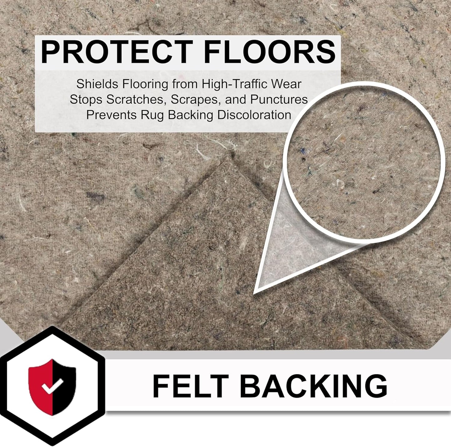 Almohadilla fieltro 5x7ft 1/4pulg cojín protector para alfombra