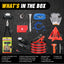 Kit emergencia coche con cables de arranque y linterna