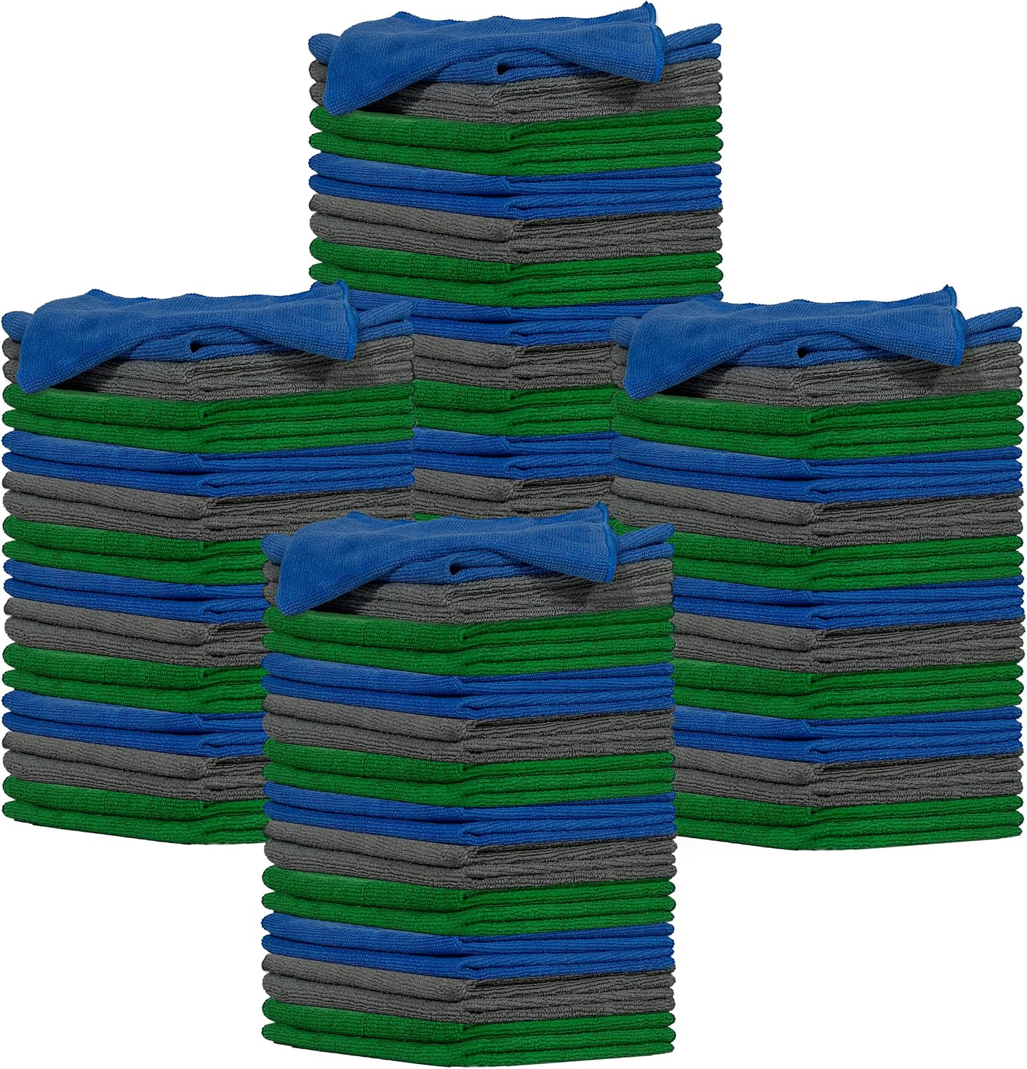 96 Paños Microfibra 16x16pulg Absorbentes Sin Pelusas
