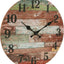 Reloj pared madera rústica MDF 12pulg rojo desgastado