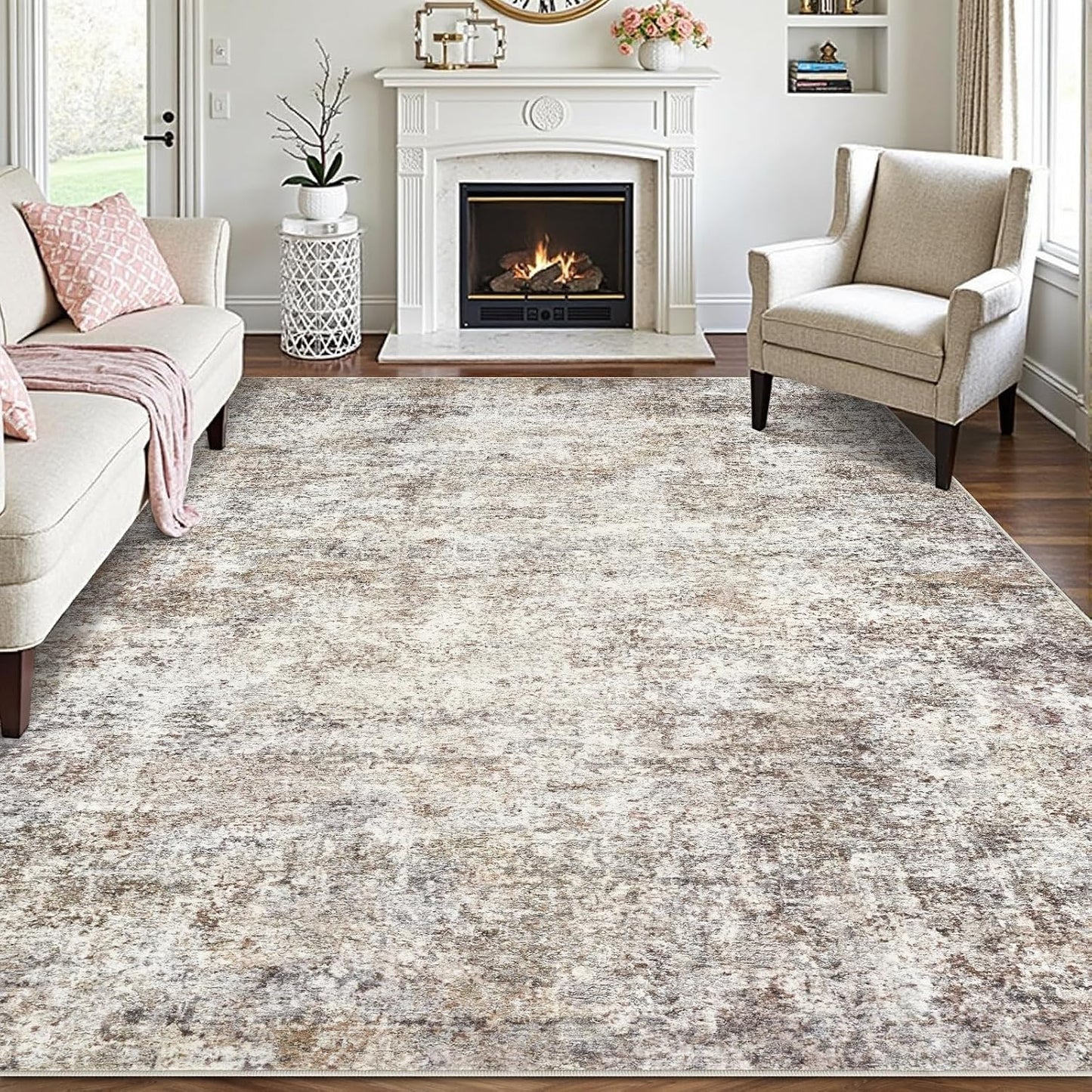 Alfombra sala dormitorio comedor 8x10 neutra lavable pelo