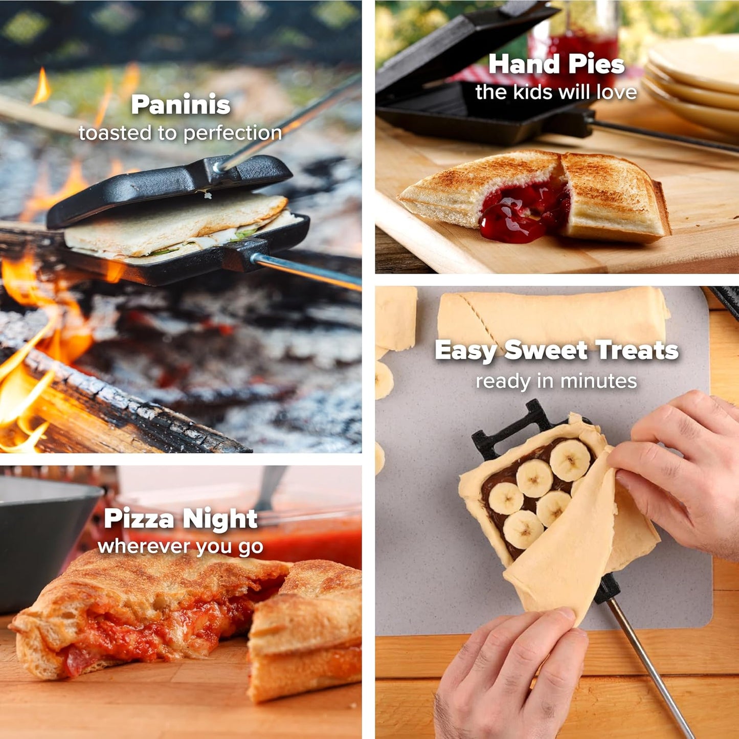 Cocina hierro fundido para campamento asas resistentes