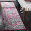 Alfombra pasillo 2x8ft diseño oriental fucsia aguamarina