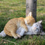 Estatua gato Tabbies naranja y gris