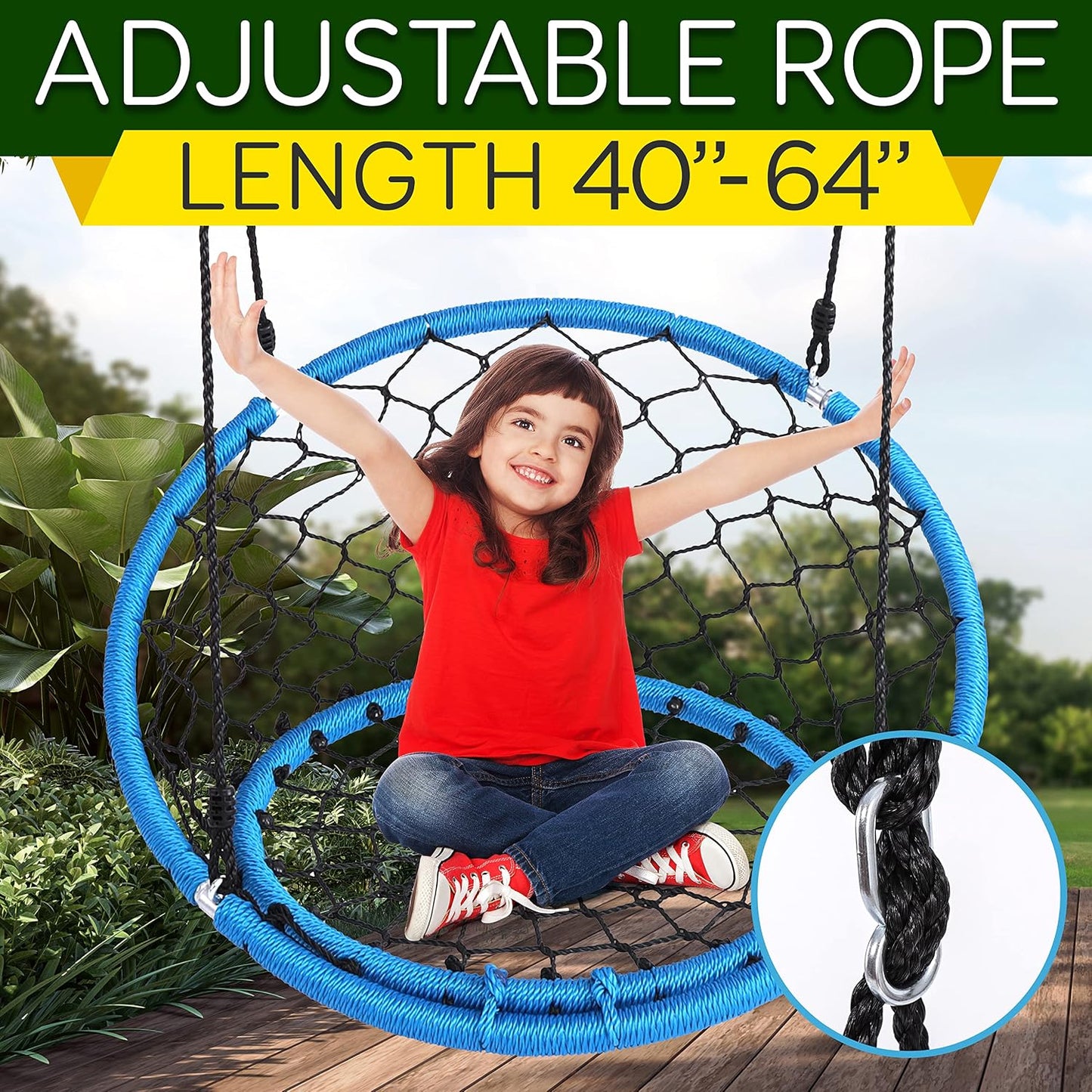 Columpio redondo para niños 35.5" interiores exteriores