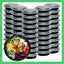 Recipientes redondos 10unid 48oz con tapa apilables reutilizables