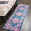 Alfombra estilo bohemio 1'10"x6' azul para dormitorio