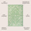 Alfombra bohemia texturizada 4x6ft color crema/verde