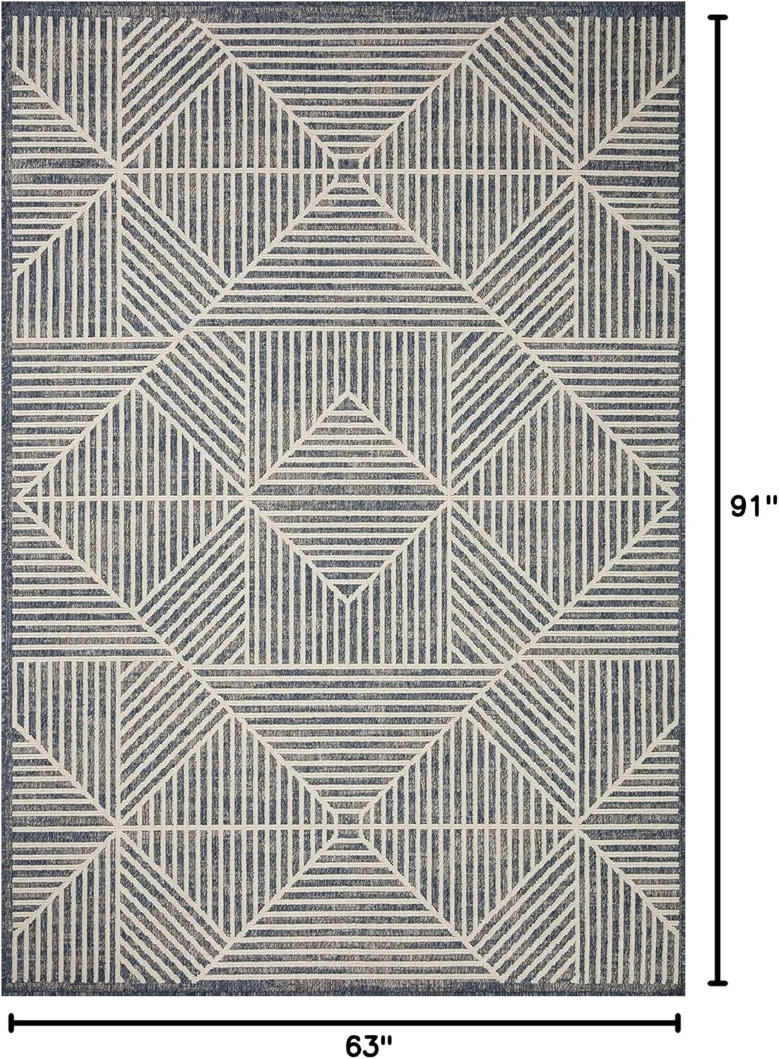 Alfombra área interior exterior 5x3ft x 7x7ft
