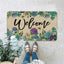Tapete floral hortensias morado azul antiderrap 17x29"