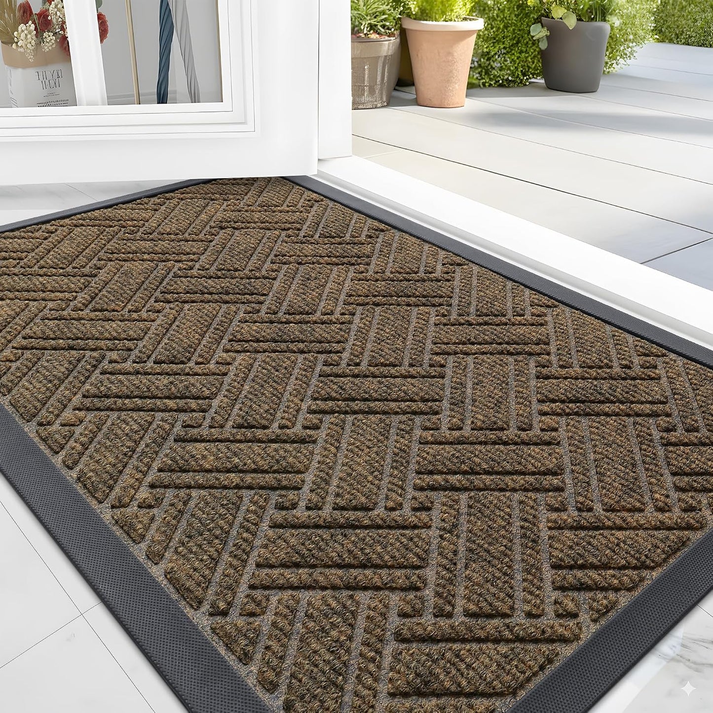 Alfombra puerta antiderrap goma natural perfil bajo