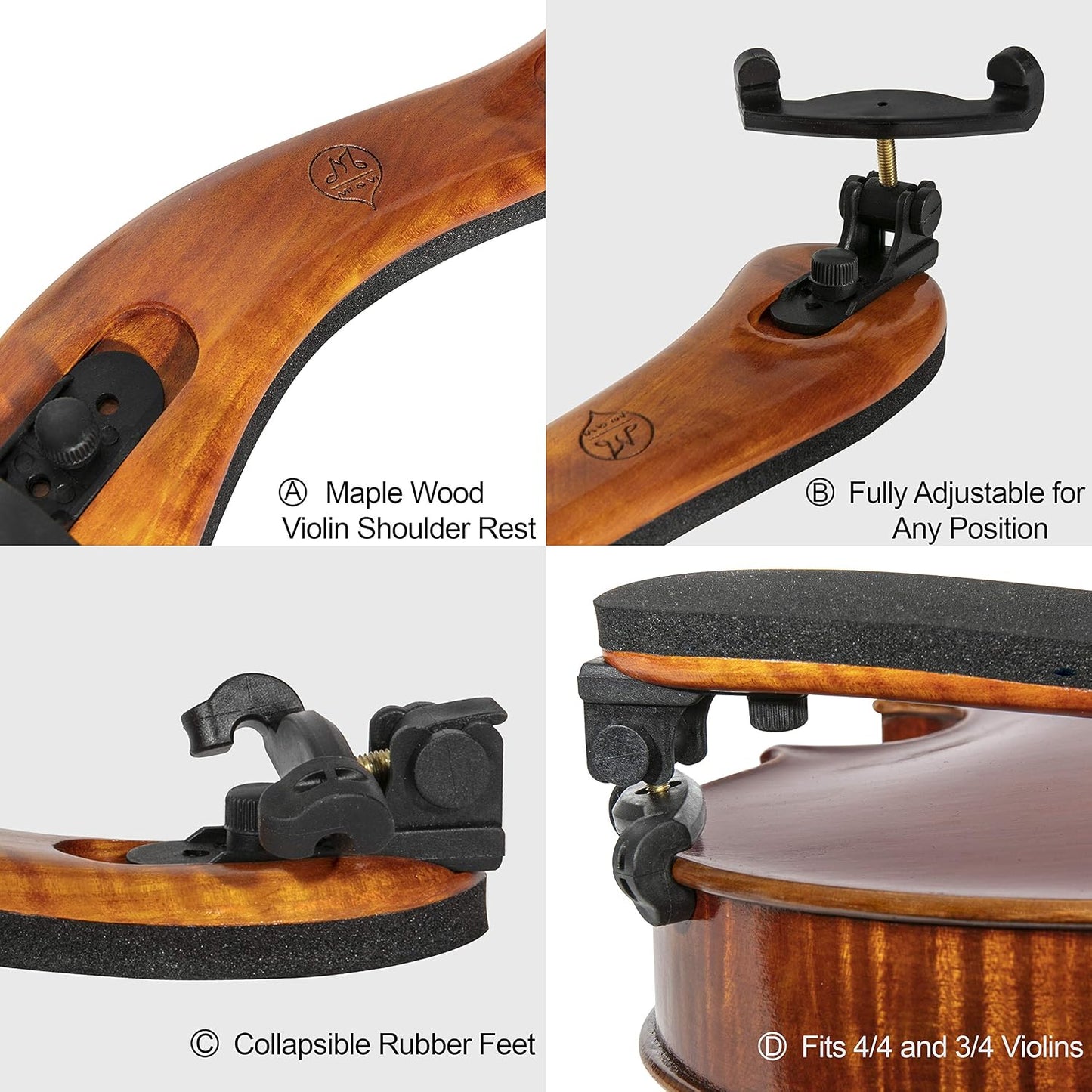 Soporte violín madera arce plegable 4/4-3/4 y 14-13
