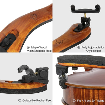 Soporte violín madera arce plegable 4/4-3/4 y 14-13