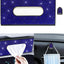 Funda visera automóvil cuero pu con cristales azul