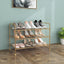 Zapatero apilable 3 niveles malla metal dorado