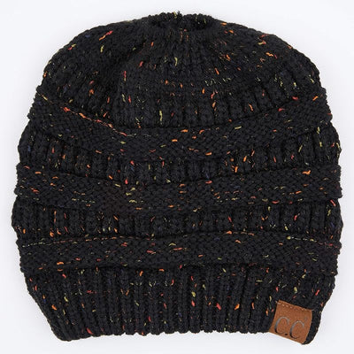 Gorro punto confeti acanalado con cola adulto