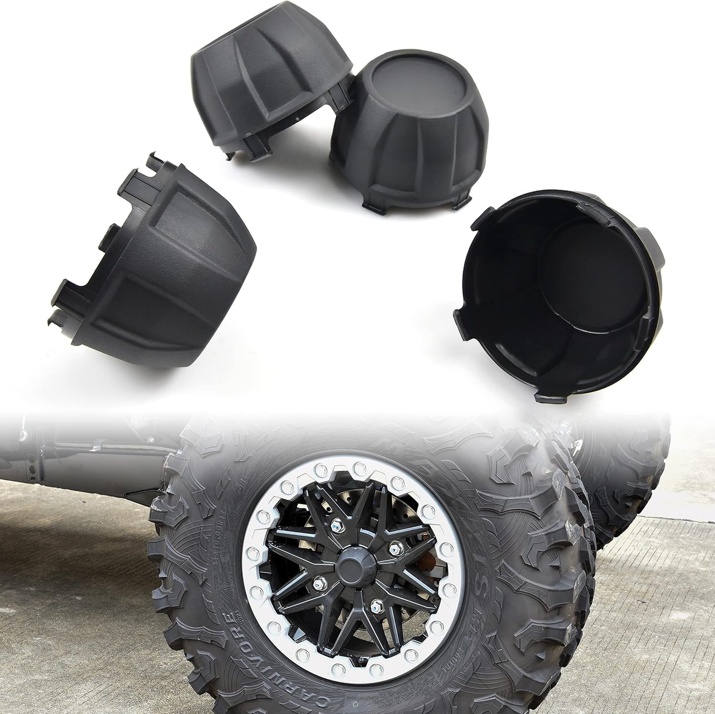 4 Tapas Cubo Rueda Kawasaki Teryx KRX 1000 2020-26 Plástico