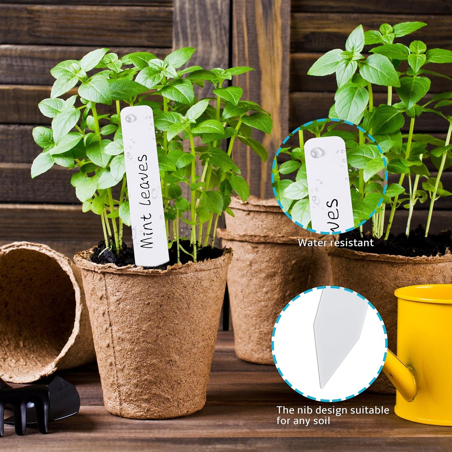 Etiquetas plástico 4pulg para plantas jardín 400uds