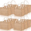 12 Pzas Bolsas Yute Reutiliz. con Asas Blanco Impermeable