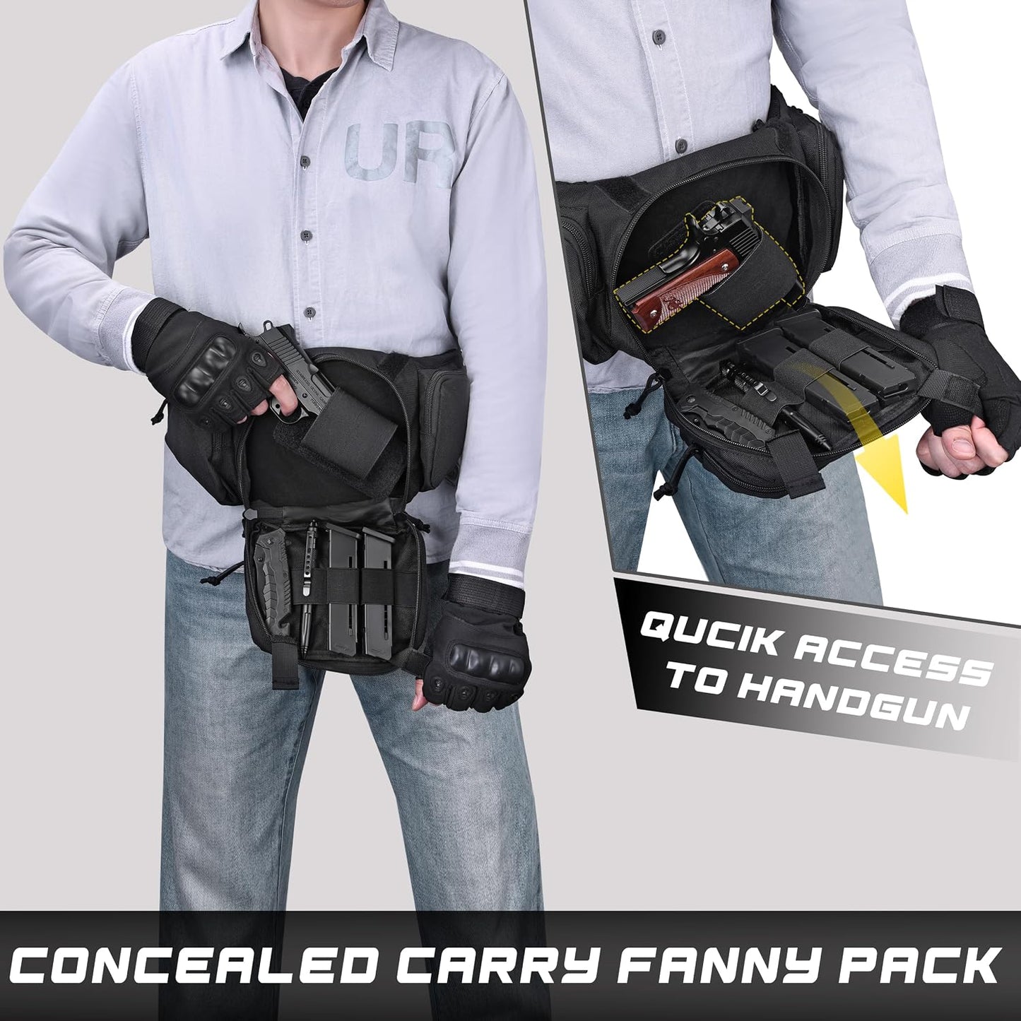 Cangurera táctica para hombre 1000D nailon resistente